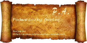 Podmaniczky Aszter névjegykártya