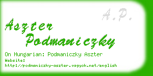 aszter podmaniczky business card